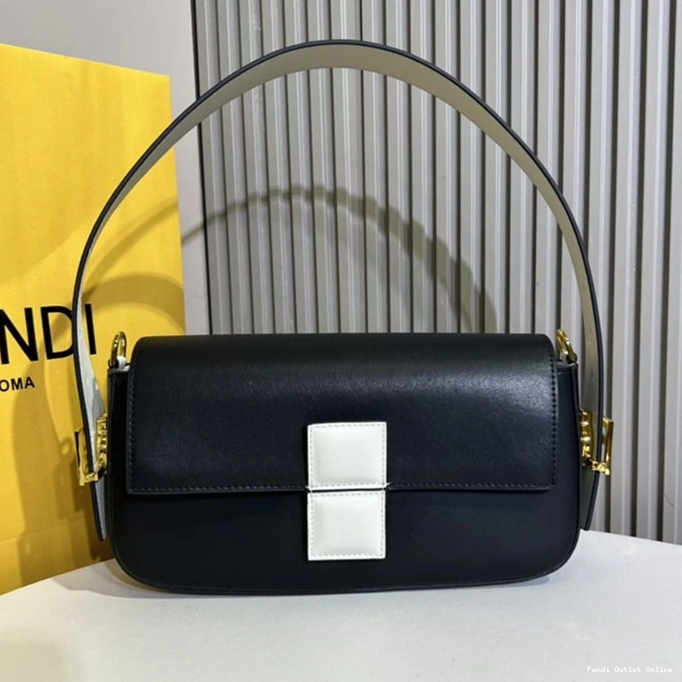 Affordable Bag Black In Twist Leather Medium Fendi Nappa Baguette 0817